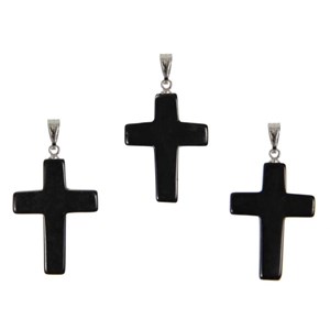 Pendentif croix crucifix en onyx