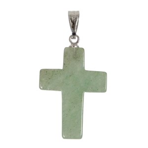 Pendentif croix aventurine verte