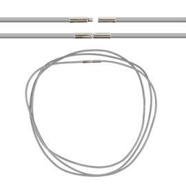 Cordon cuir 54 cm gris