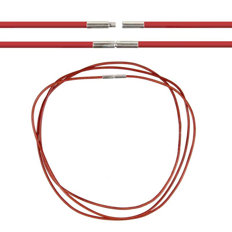 Naturosphère - Cordon cuir 54 cm rouge