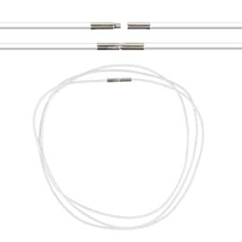 Cordon cuir 54 cm blanc