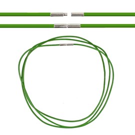 Cordon cuir 58 cm vert foncé