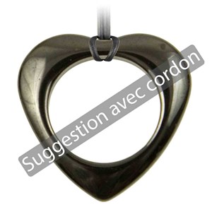 Pendentif coeur en hématite