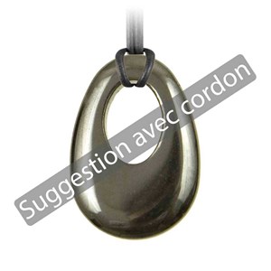 Pendentif donut oval en hématite