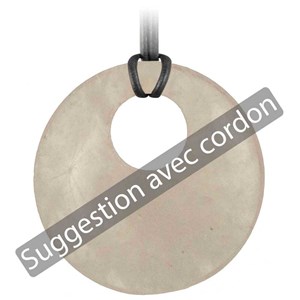 Pendentif rond en quartz rose