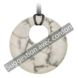 Pendentif rond en howlite