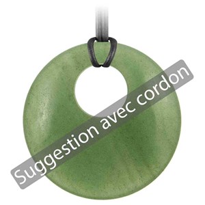 Pendentif rond en aventurine verte