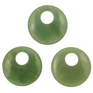 Pendentif rond en aventurine verte