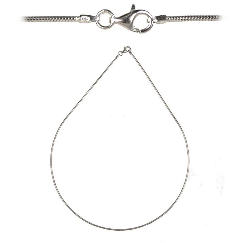 Naturosphère - Chaine serpent argent rhodié 80 cm