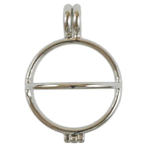 Pendentif cage métal argenté