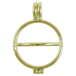 Pendentif cage métal doré