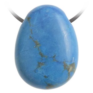 Pendentif goutte howlite teintée bleu