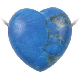 Pendentif coeur howlite teintée bleu