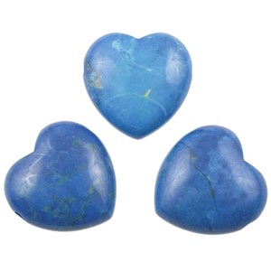 Pendentif coeur howlite teintée bleu
