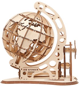 Maquette globe terrestre en bois