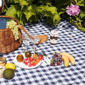 Grande nappe picnic bleu 140x280cm