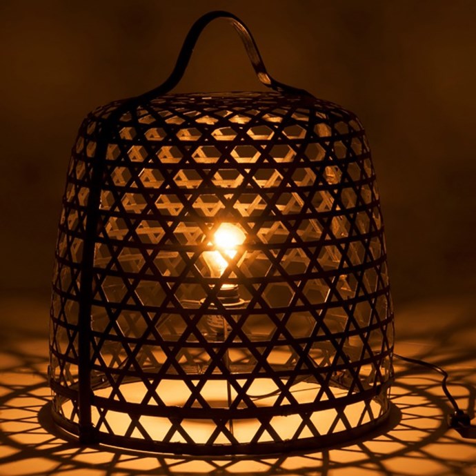 Lampe poser en bambou noir et m tal Nature D couvertes Lampe poser en bambou noir et m tal Nature D couvertes