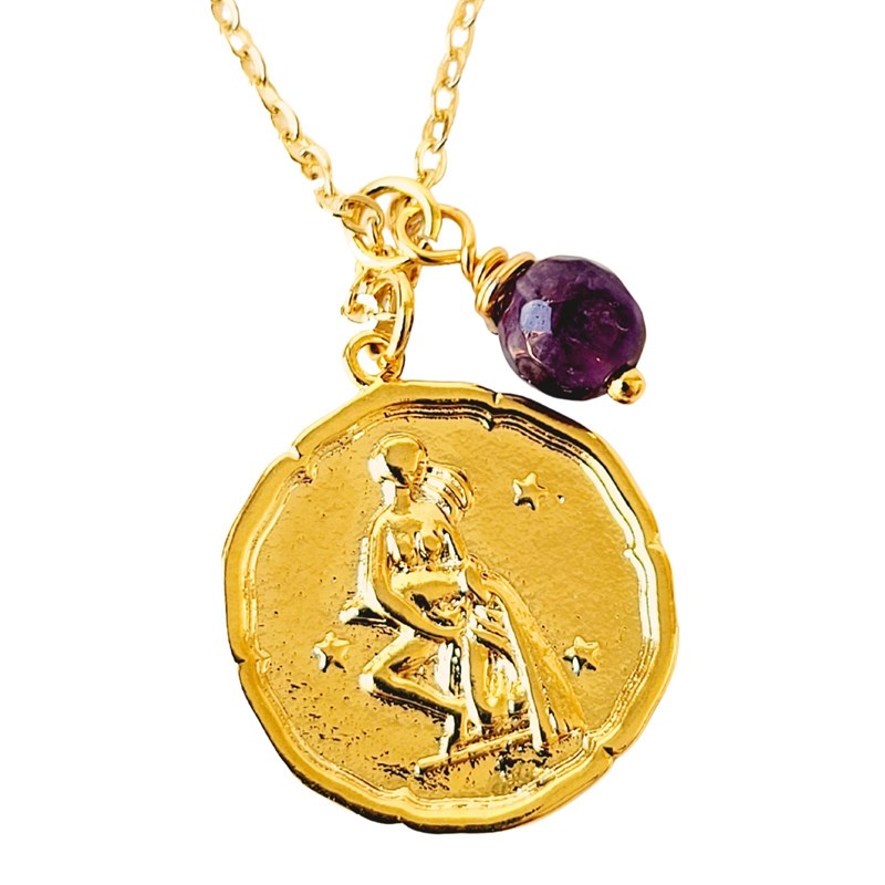 Lila in the sky - Collier signe du  zodiaque :  verseau