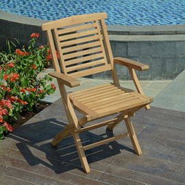 Fauteuils de jardin pliants en teck 