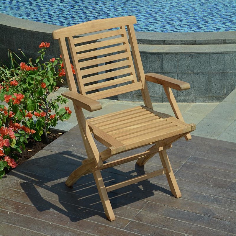 Fauteuils de jardin pliants en teck