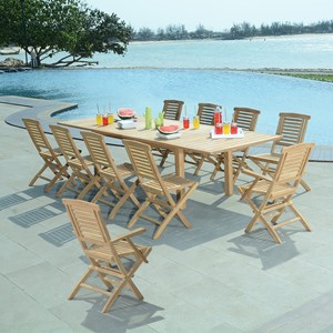 Fauteuils de jardin pliants en teck 