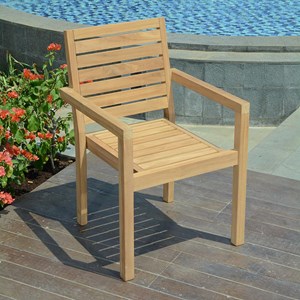 Fauteuil fixe empilable en teck Tivoli