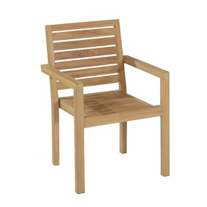 Fauteuil fixe empilable en teck Tivoli