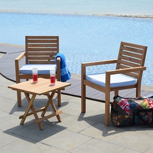 Fauteuil fixe empilable en teck Tivoli