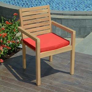 Fauteuil fixe empilable en teck Tivoli