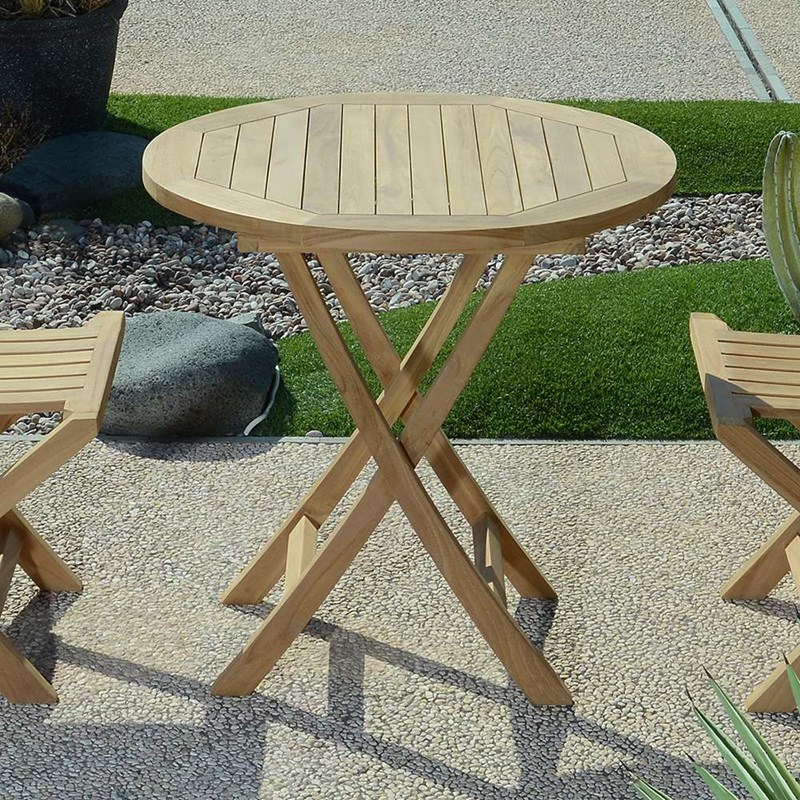 Table pliante ronde teck opio ø75 cm