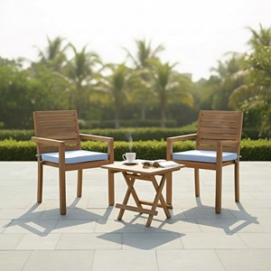 2 fauteuils empilables en teck tivoli