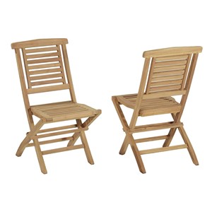 Chaises pliantes teck barbade lot de 2