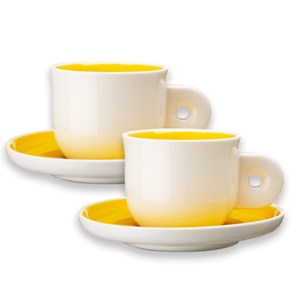 2 tasses à espresso jaunes araku