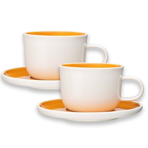 2 tasses à cappuccino orange araku