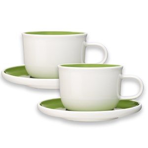 2 tasses à cappuccino vertes araku