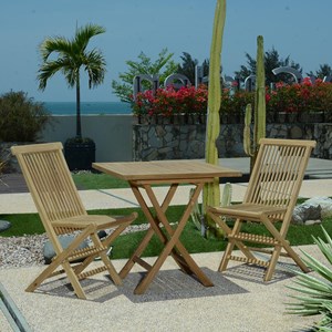 Salon de jardin teck cesena 2 places