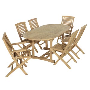 Salon de jardin teck hermel 6 places