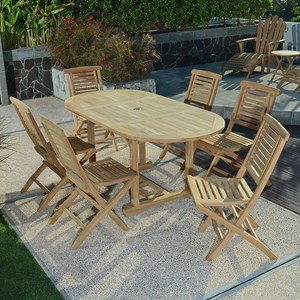 Salon de jardin teck hermel 6 places