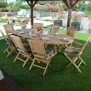 Salon de jardin teck kediri 8 places