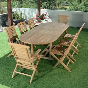 Salon de jardin teck kediri 8 places