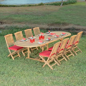Salon de jardin teck catane 8 places