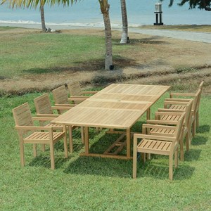 Salon de jardin teck utrilla 8 places