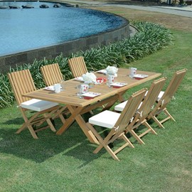 Salon de jardin teck batang 6 places
