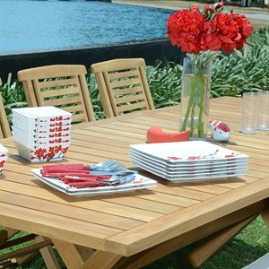 Salon de jardin teck manabo 6 chaises