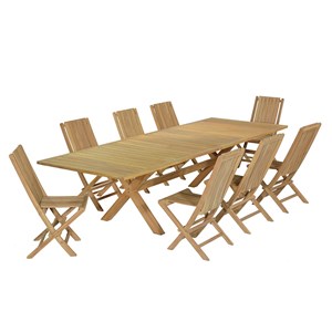 Salon de jardin teck canoas 8 places