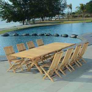 Salon de jardin teck canoas 8 places