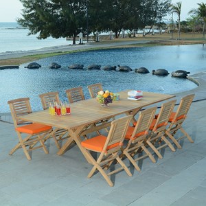 Salon de jardin teck messine 8 places