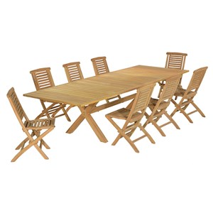 Salon de jardin teck messine 8 places