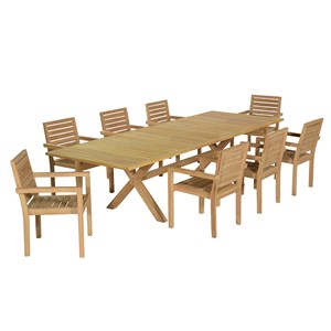 Salon de jardin teck marsala 8 places