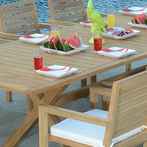 Salon de jardin teck marsala 8 places